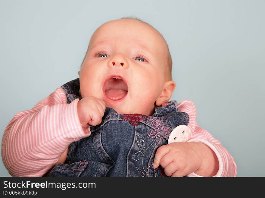 Young baby in studio