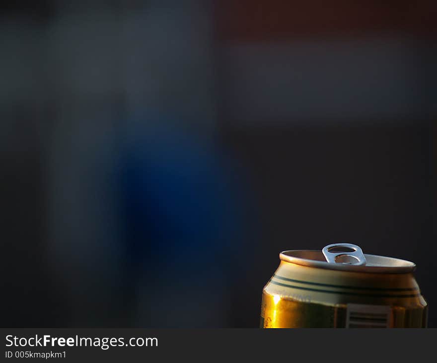 Top of a can of beer with lots of copy-space. Top of a can of beer with lots of copy-space