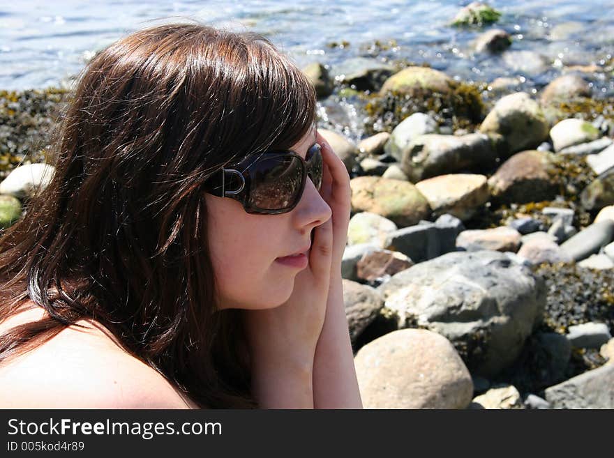 Young woman on beach