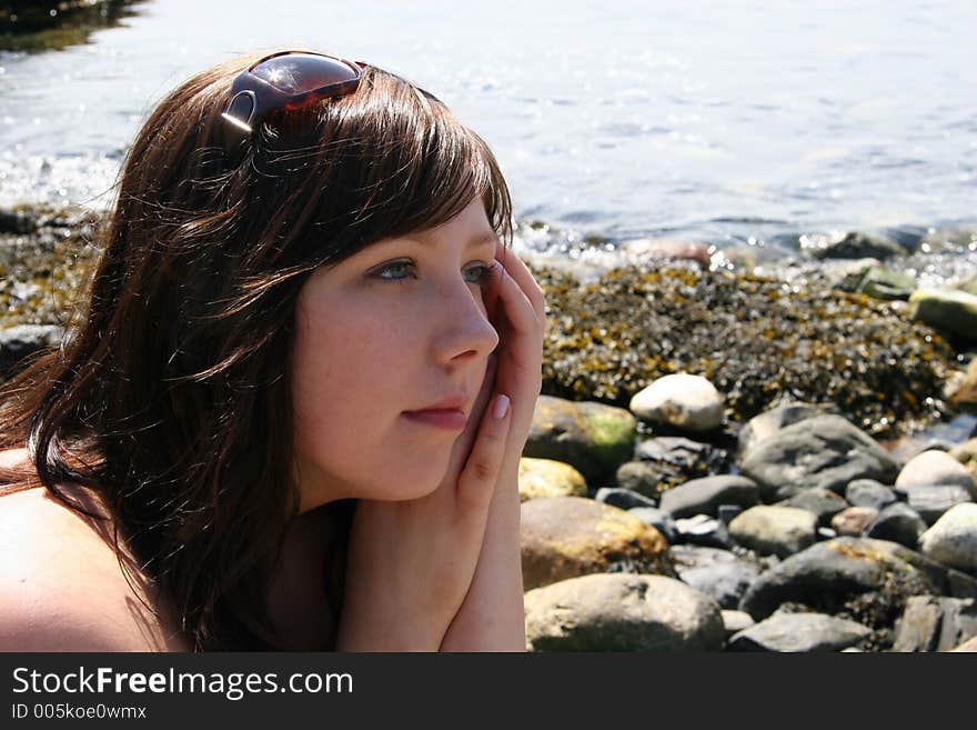 Woman on Beach Posing