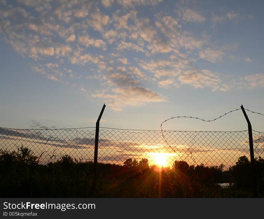 Fence at sunset. Fence at sunset