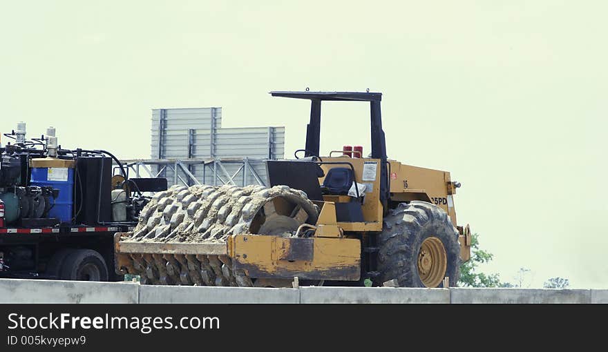 Bulldozer vehicle doing its job