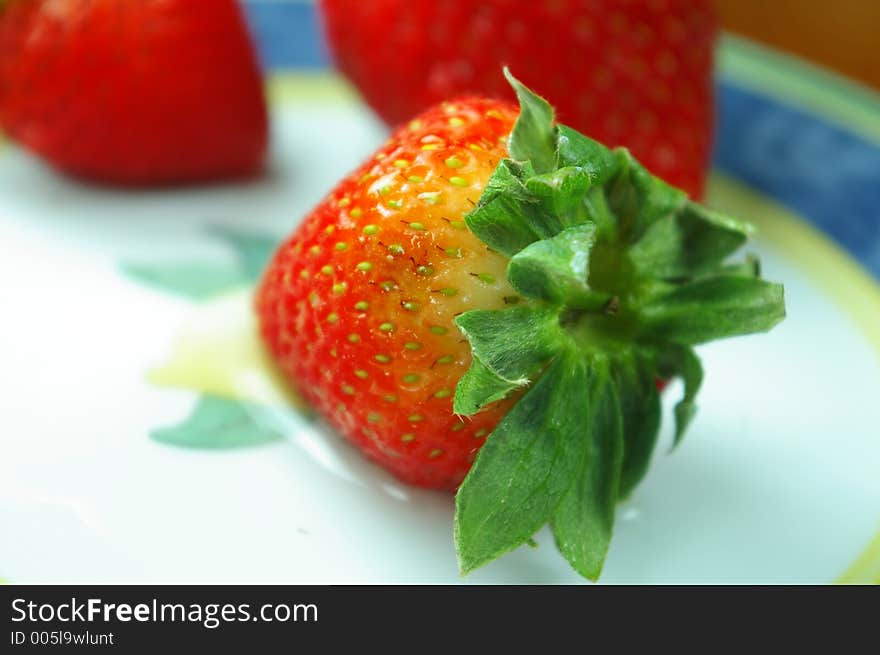 Fresh Strawberries On Plate