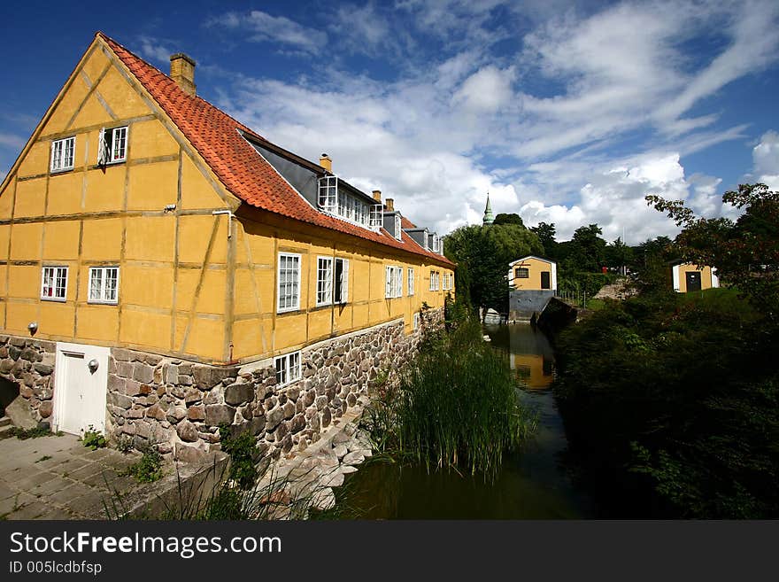 Traditional half timbered house in denmark. Traditional half timbered house in denmark