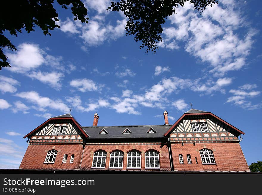 Traditional house   in denmark a sunny summer day