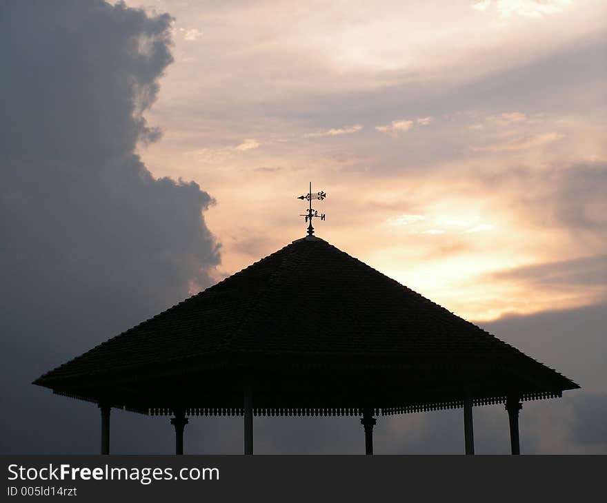 Roof and sunset