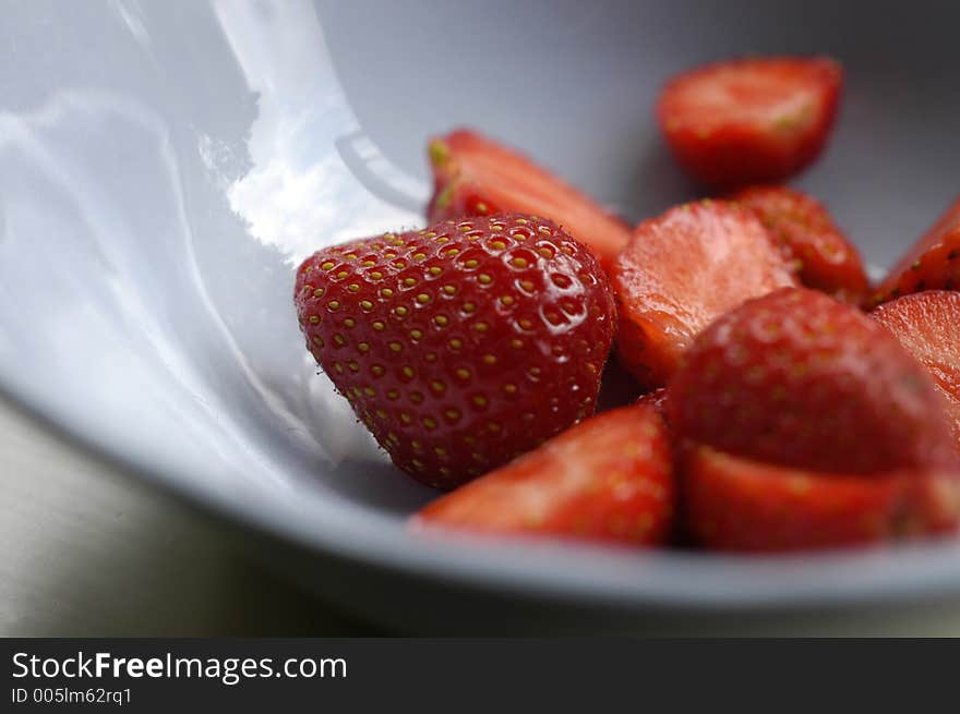 Blue bowl with Strawberries