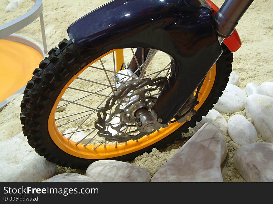 Front wheel of the motorcycle