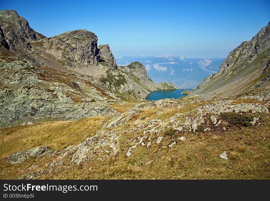 Alpine Moutain Lake In Summer