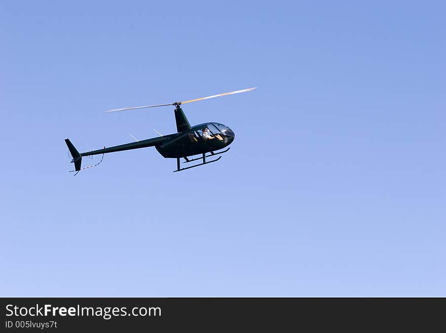 A helicopter in flight