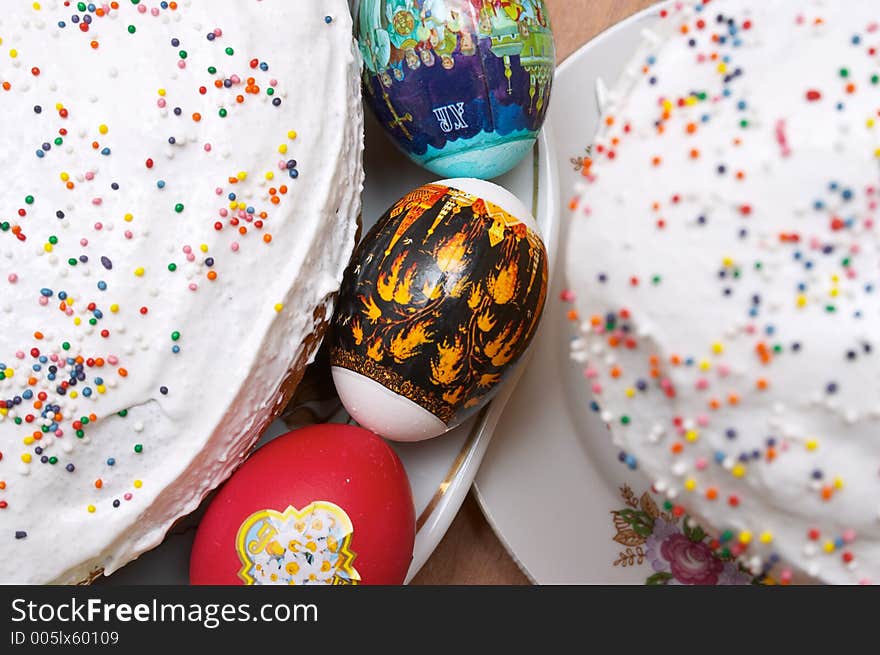 Easter Cakes And Eggs