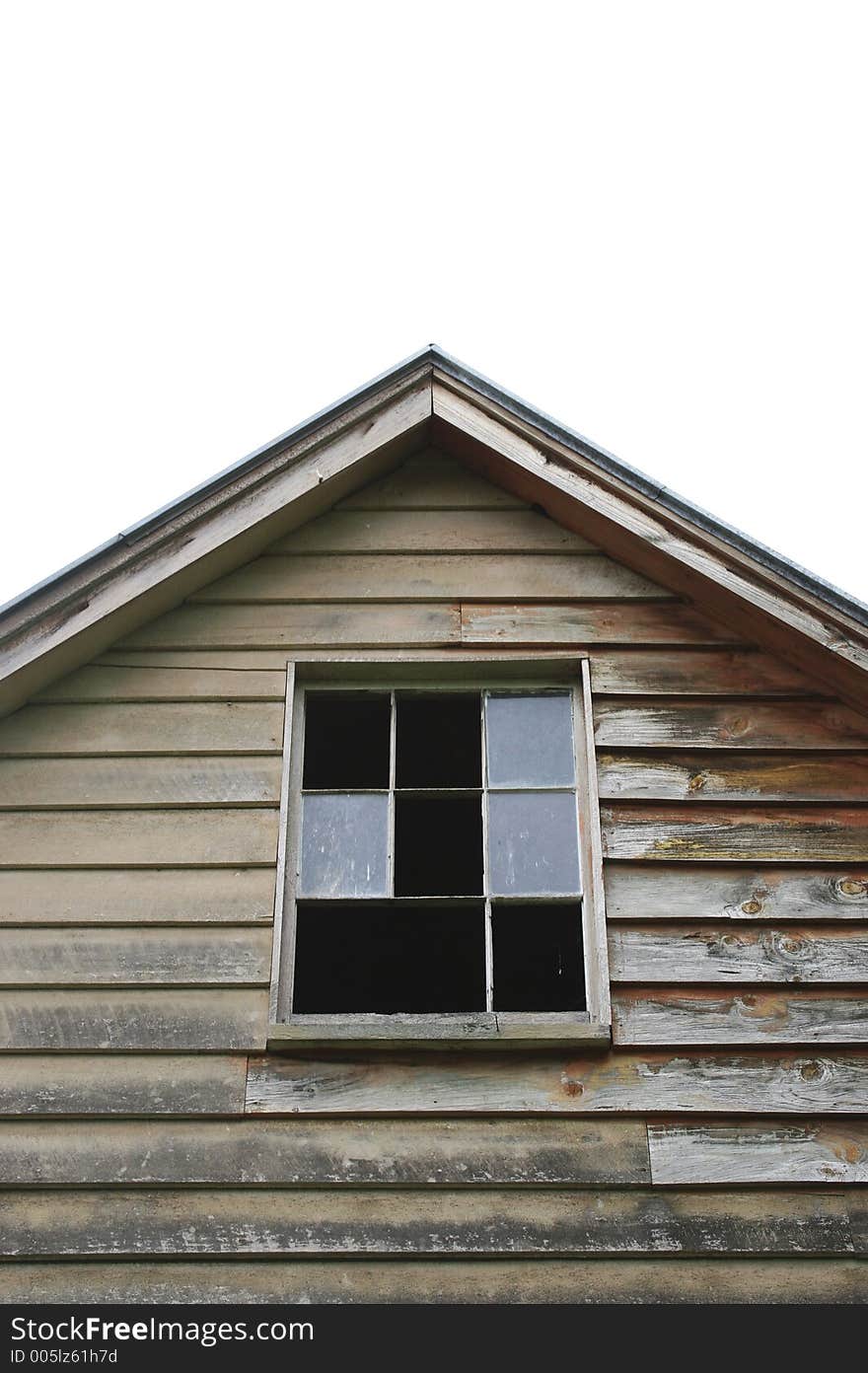 Peak of an old shed. Peak of an old shed