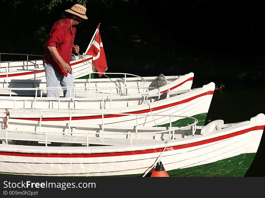 Fishing boat on a lake in denmark