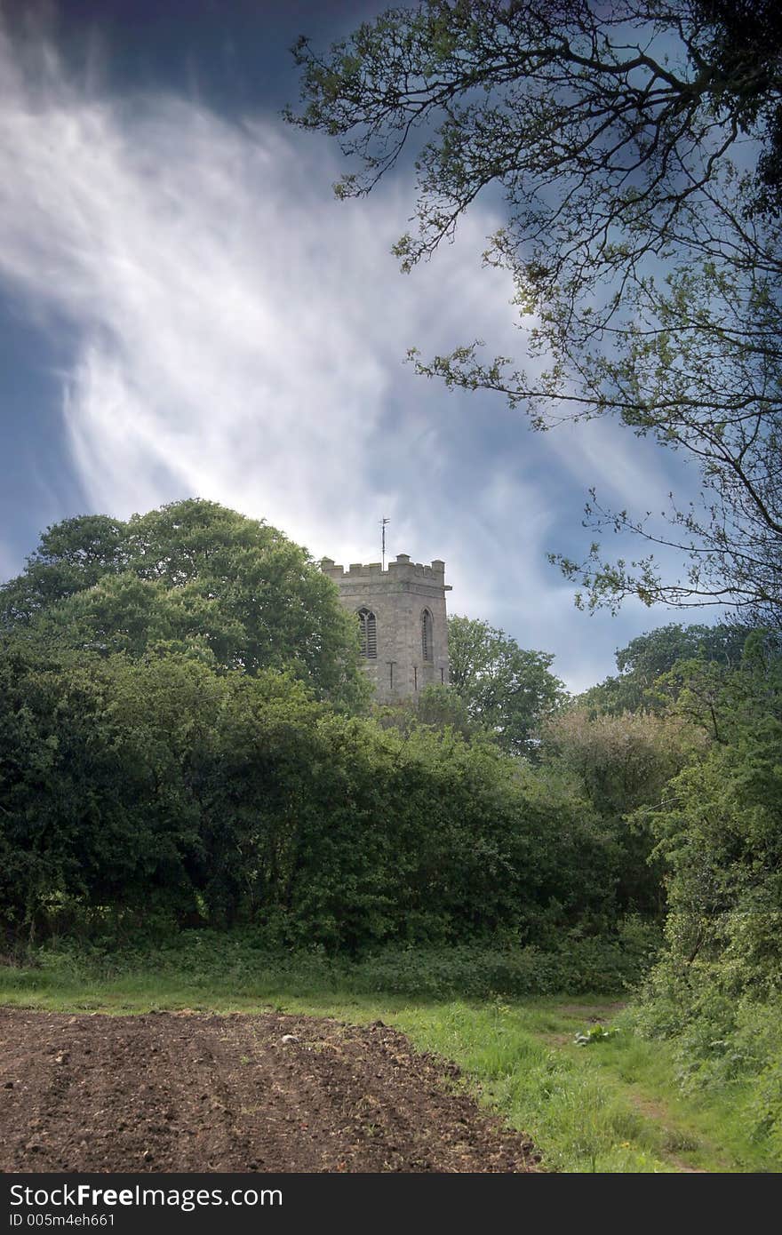 Church surrounded by trees. Church surrounded by trees