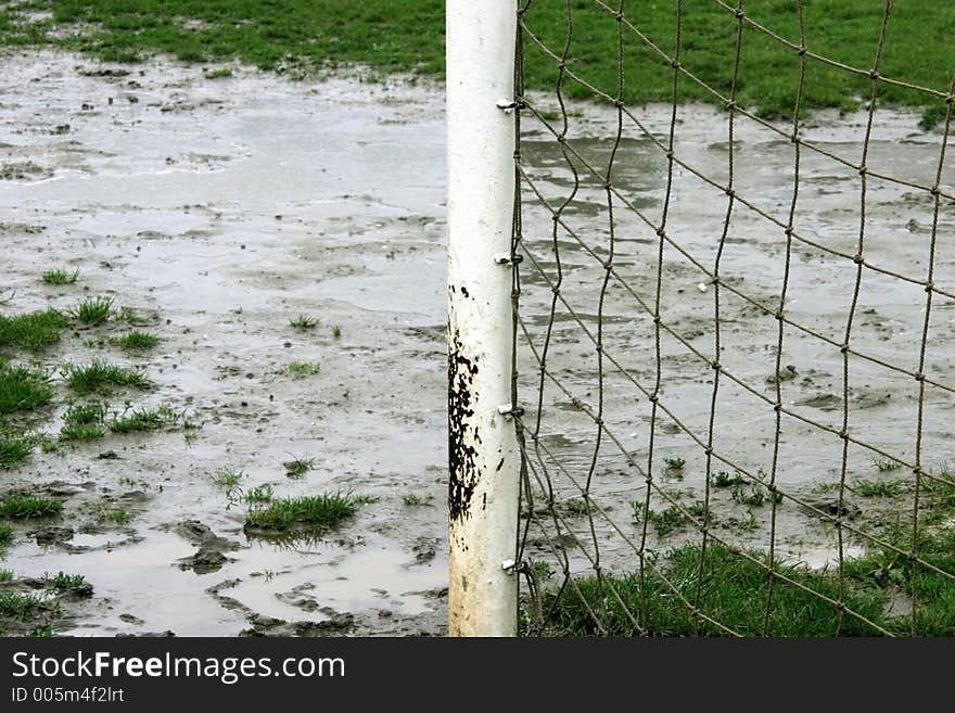 Goalpost, after the rain