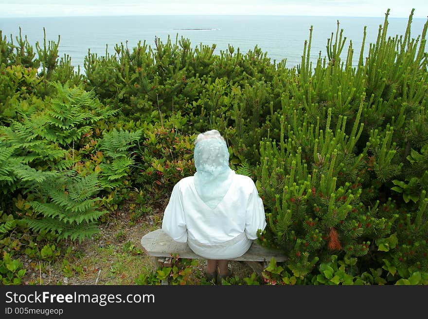 Woman on bench