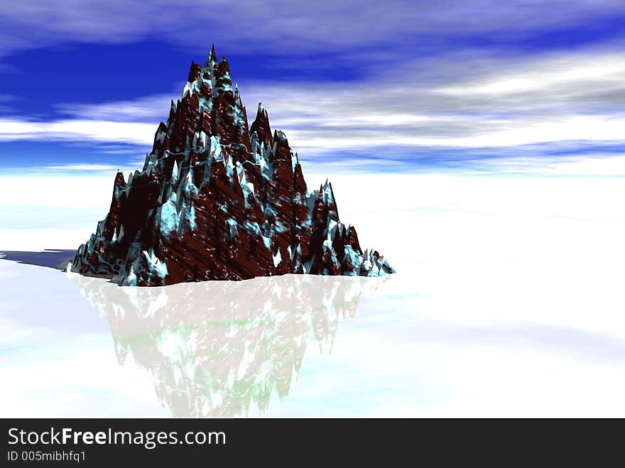 Ice landscape with mountin. Ice landscape with mountin