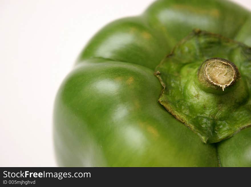 Green pepper in closeup