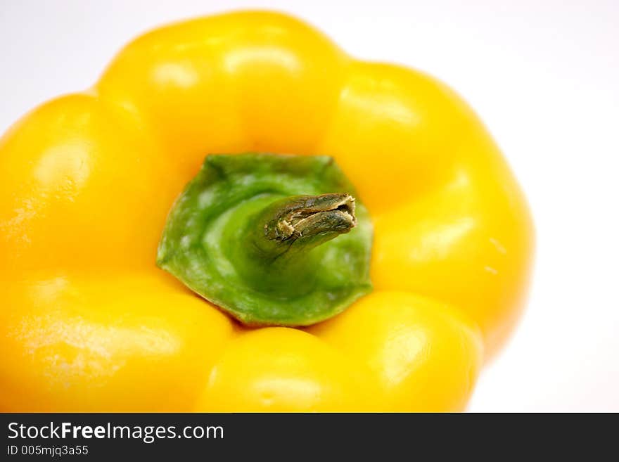 Yellow pepper in closeup