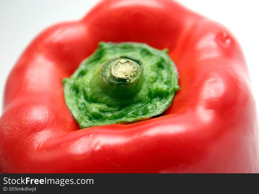 Red pepper in closeup