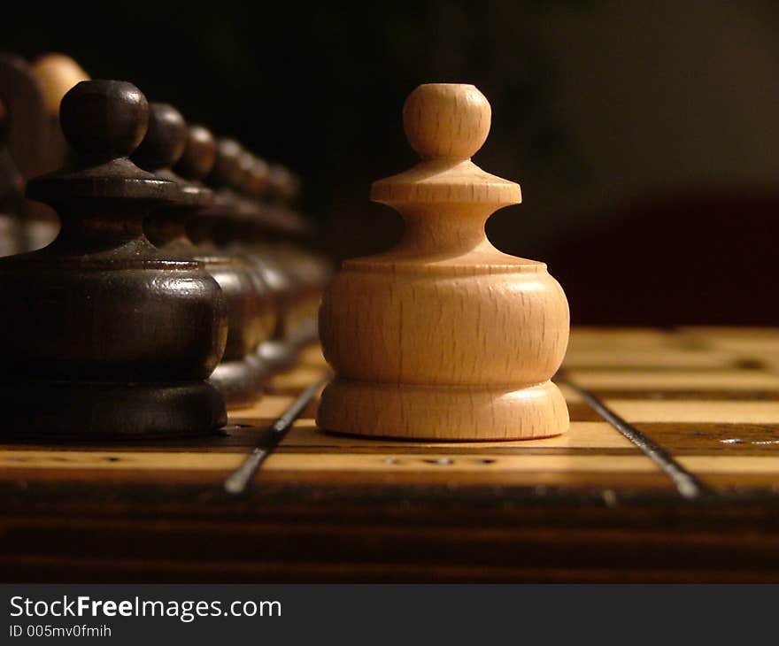 Game of chess, traditional, wooden figurines