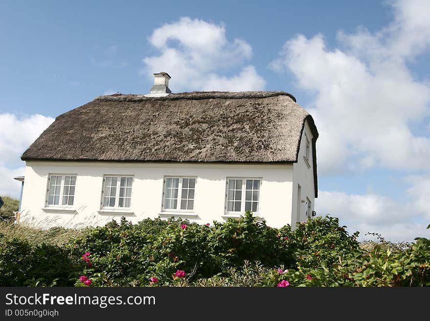 Traditional house in denmark a sunny summer day