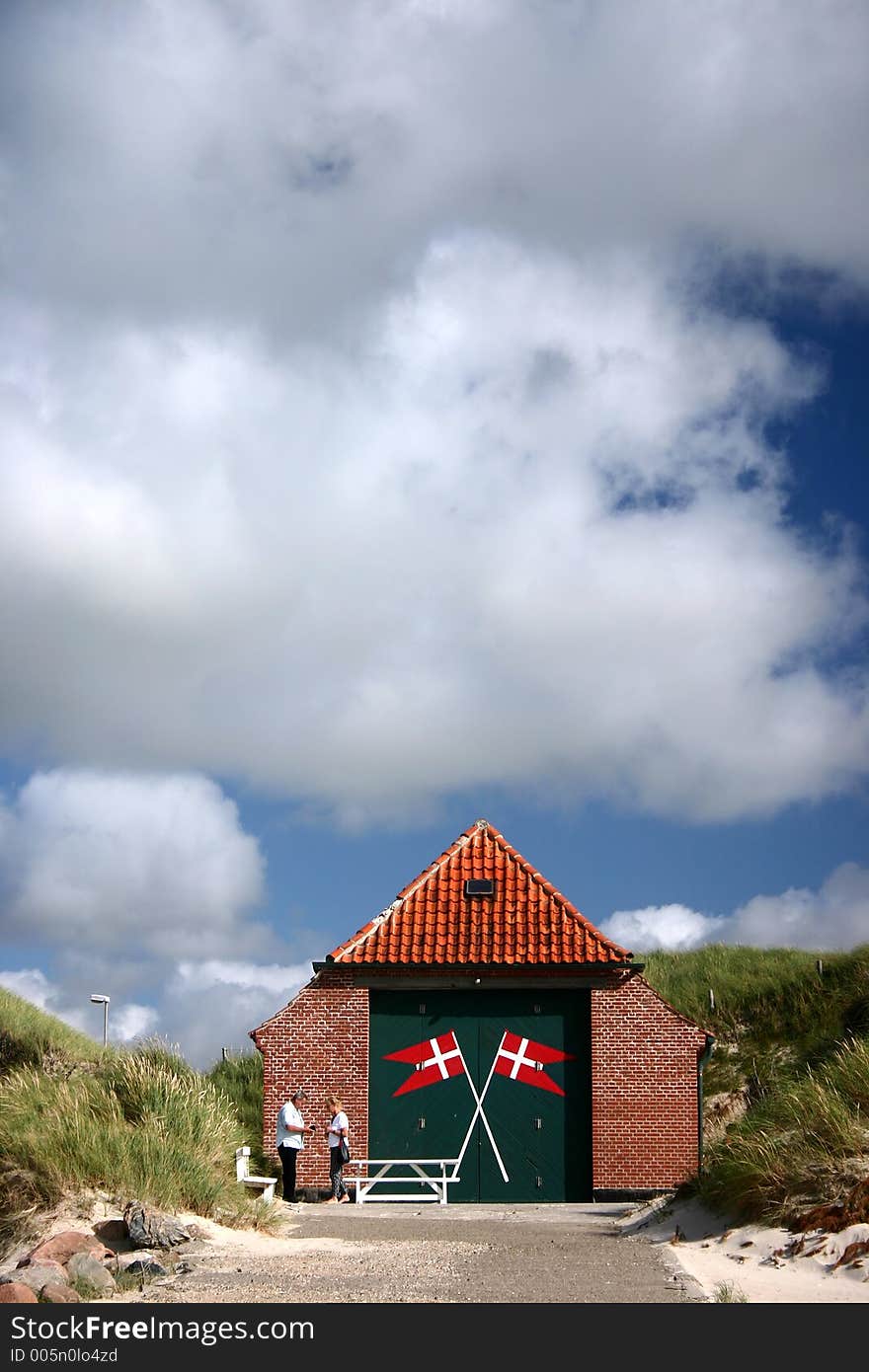 Traditional house   in denmark a sunny summer day