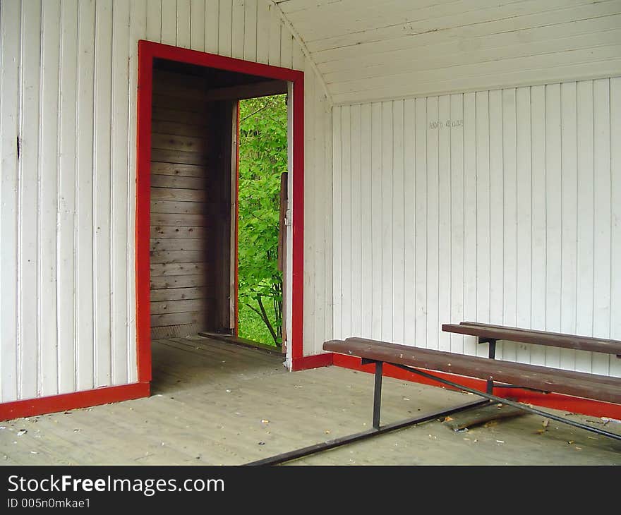 Old stage, with doorway