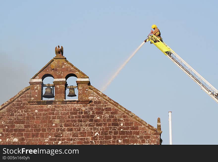 Firefighter fights fire