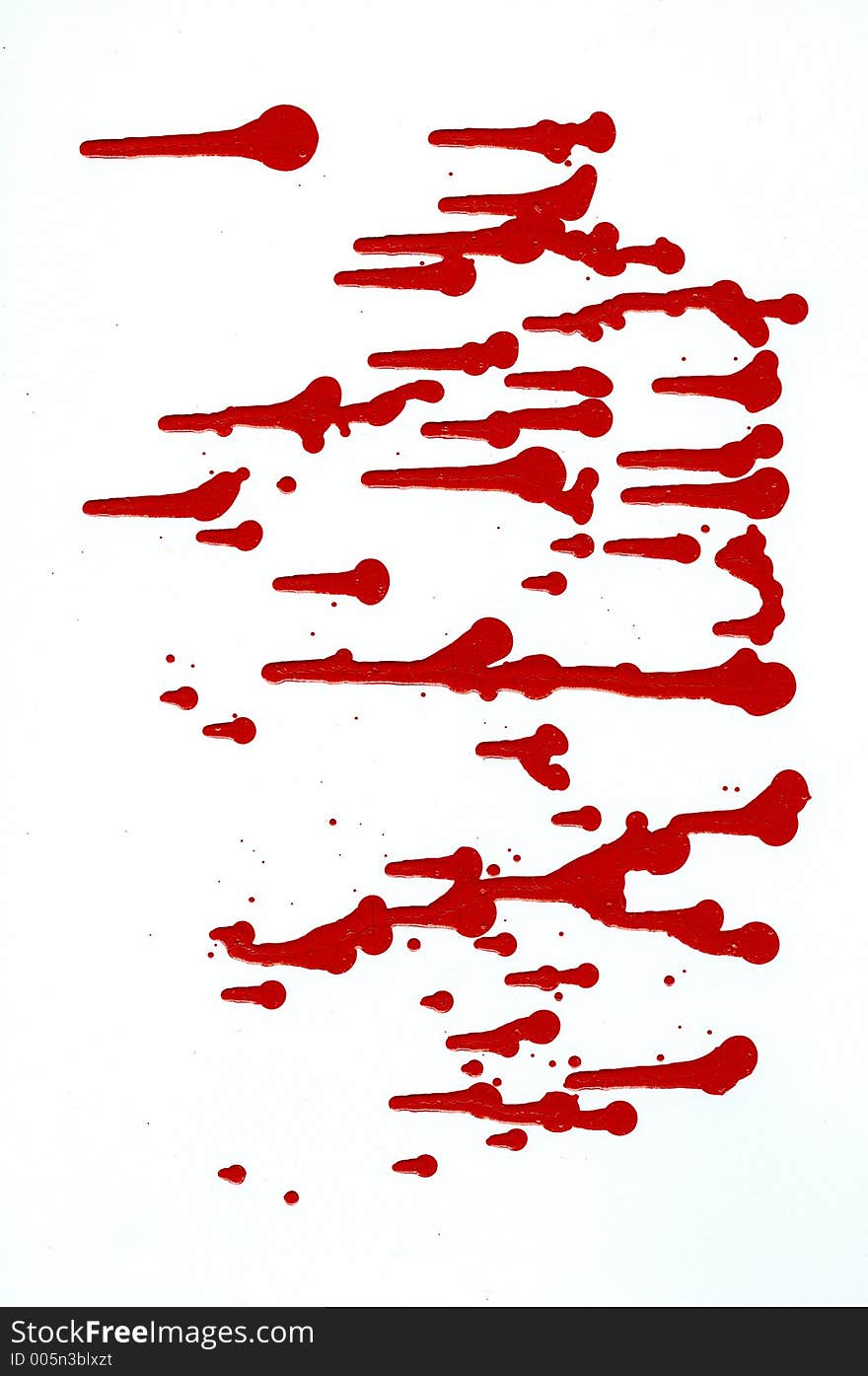 Red paint dots on white paper