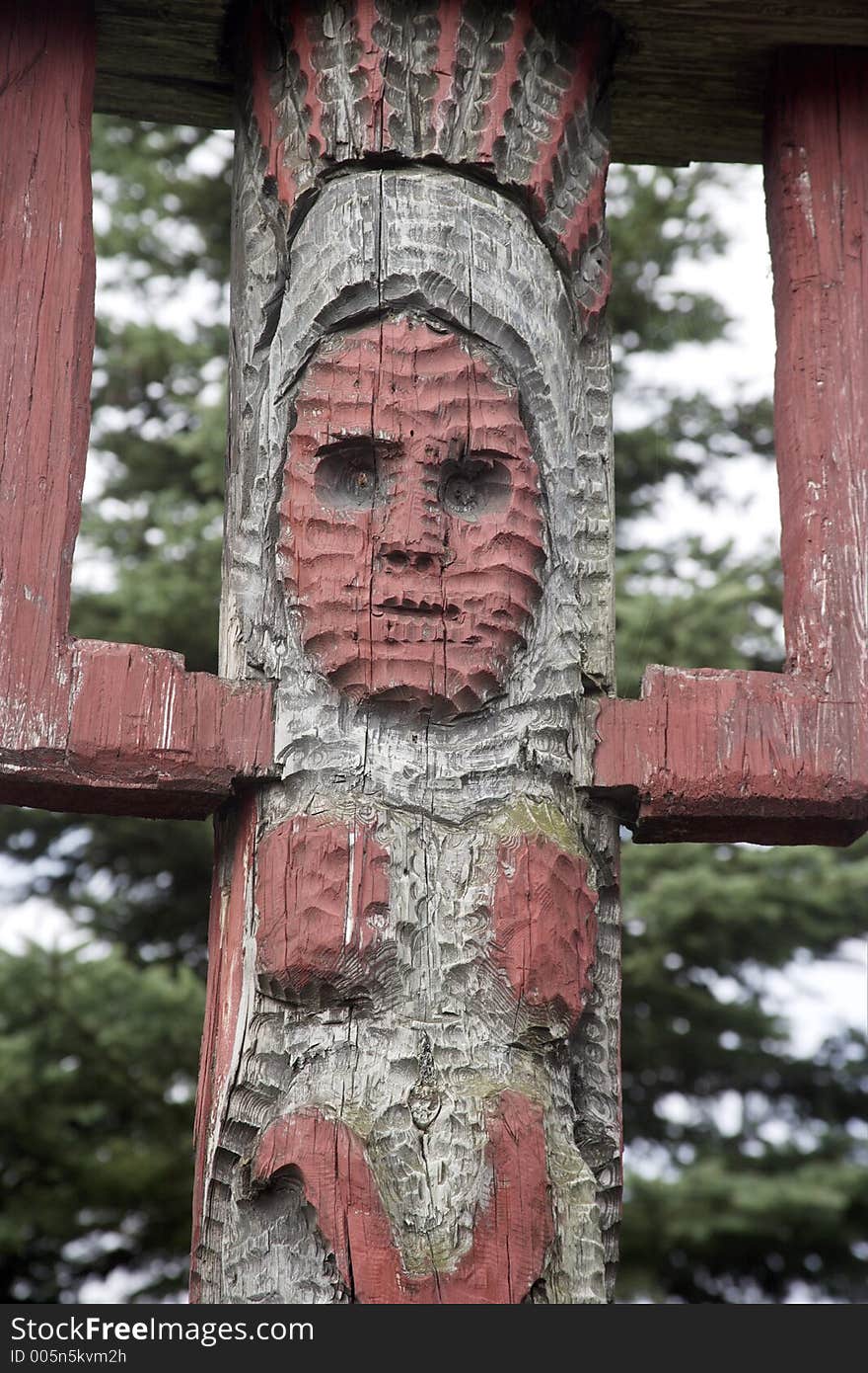 Sculpture in the middle of the forest in Quebec, Canada. Sculpture in the middle of the forest in Quebec, Canada