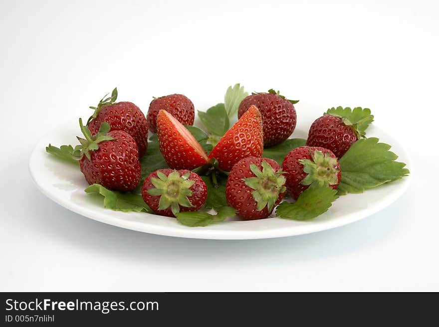 Strawberries on dish