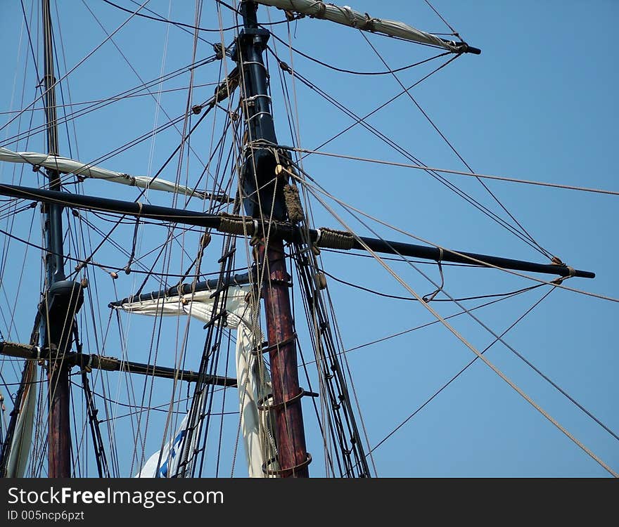 Detail of a mayflower ship. Detail of a mayflower ship