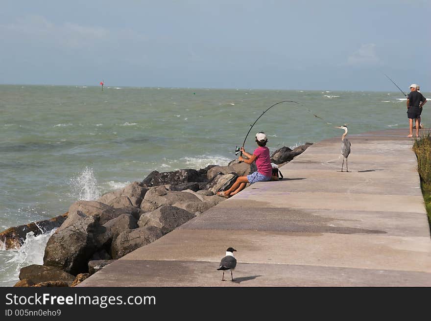 Woman fishing