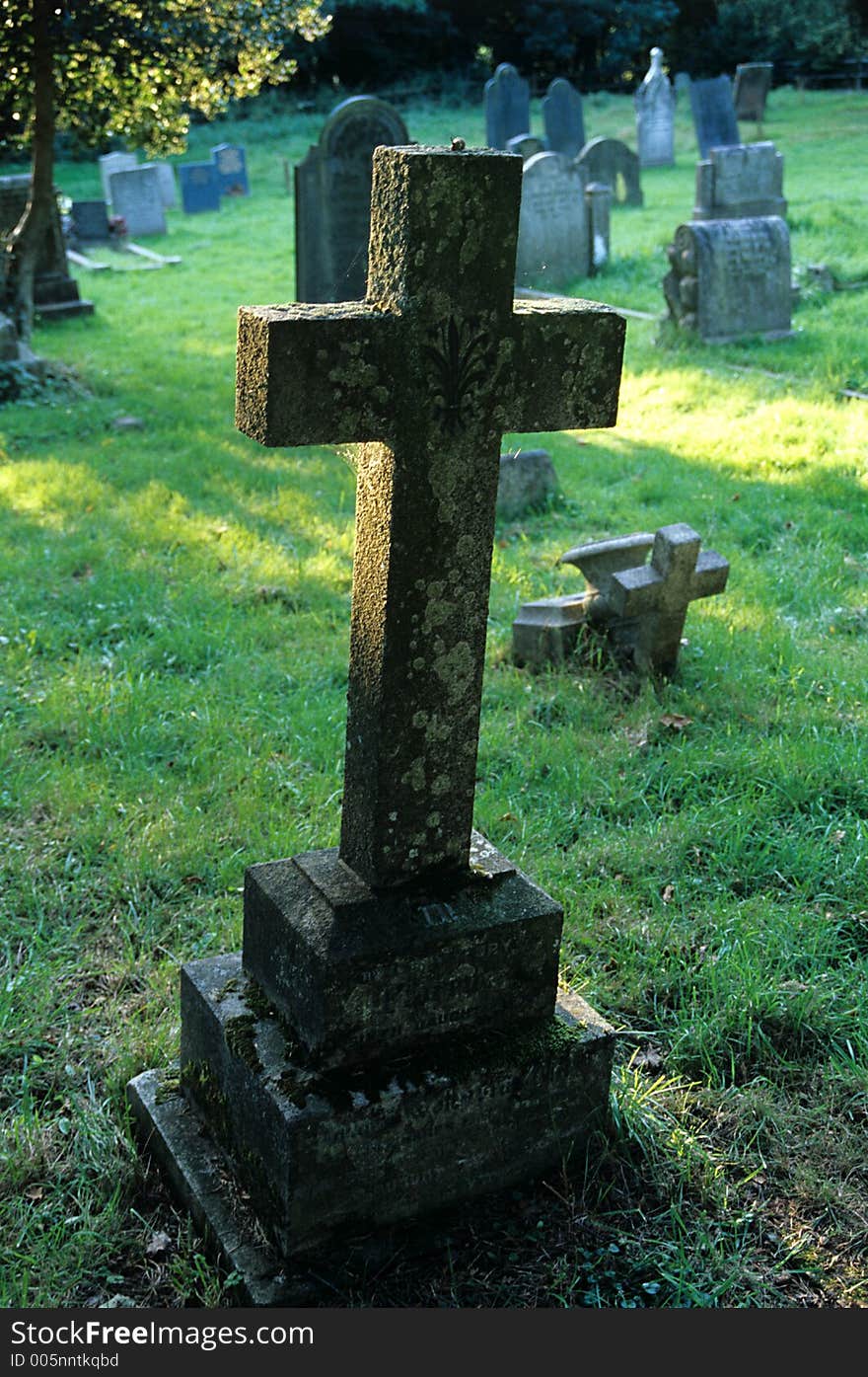 Stonecross in english graveyard. Stonecross in english graveyard.