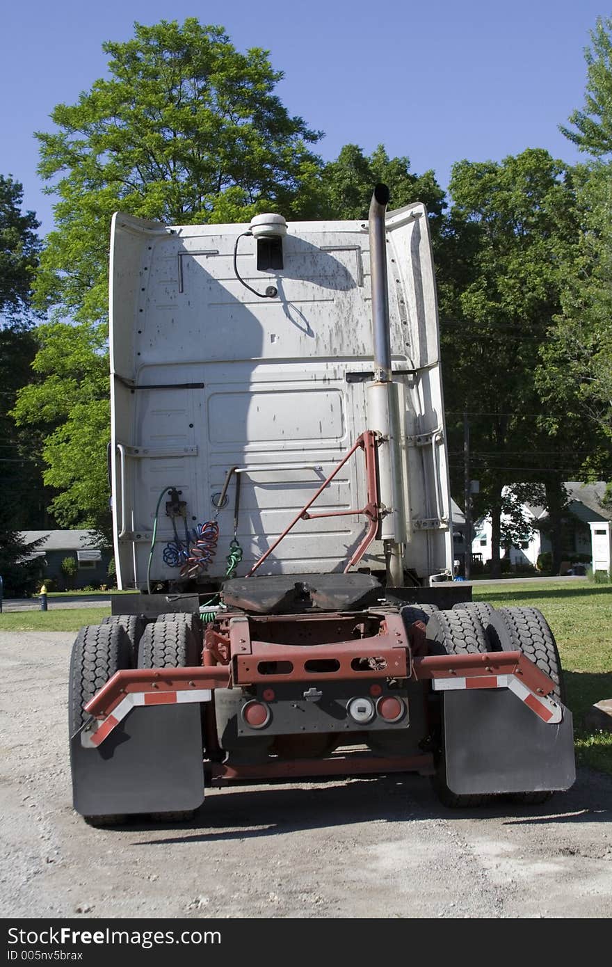 Semi Tractor Trailor cab - rear view. Semi Tractor Trailor cab - rear view