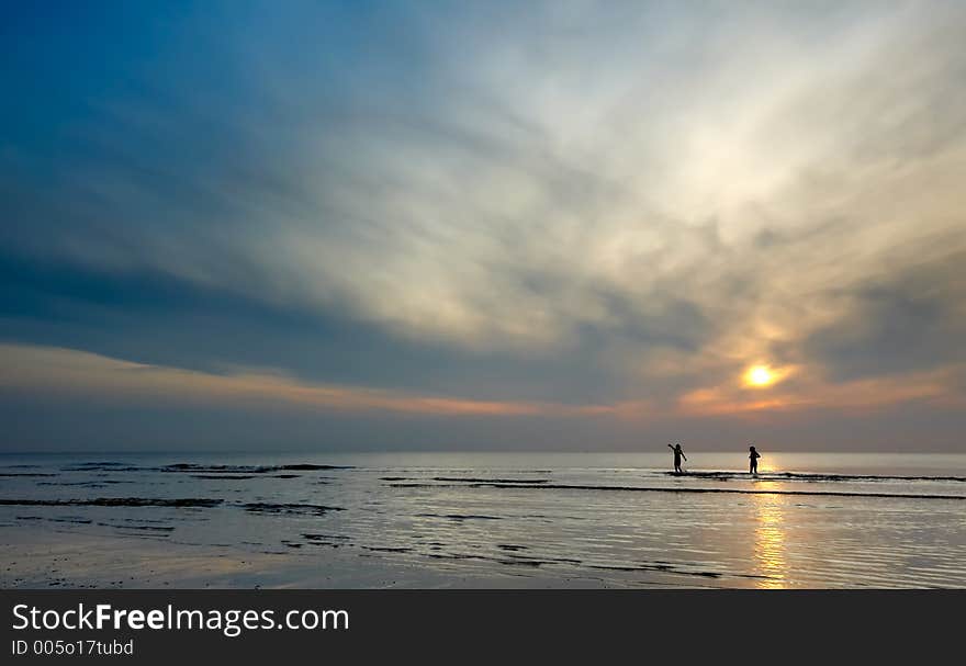 Kids playing on the beach. Kids playing on the beach