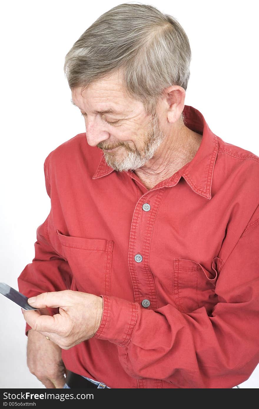 Senior calling on a mobile phone