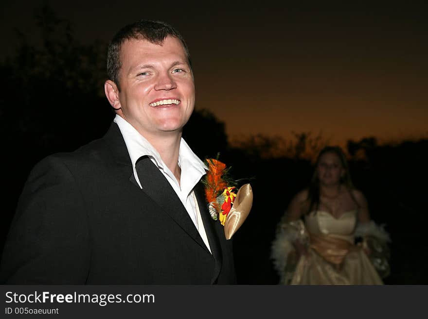 Young groom smiling. Young groom smiling