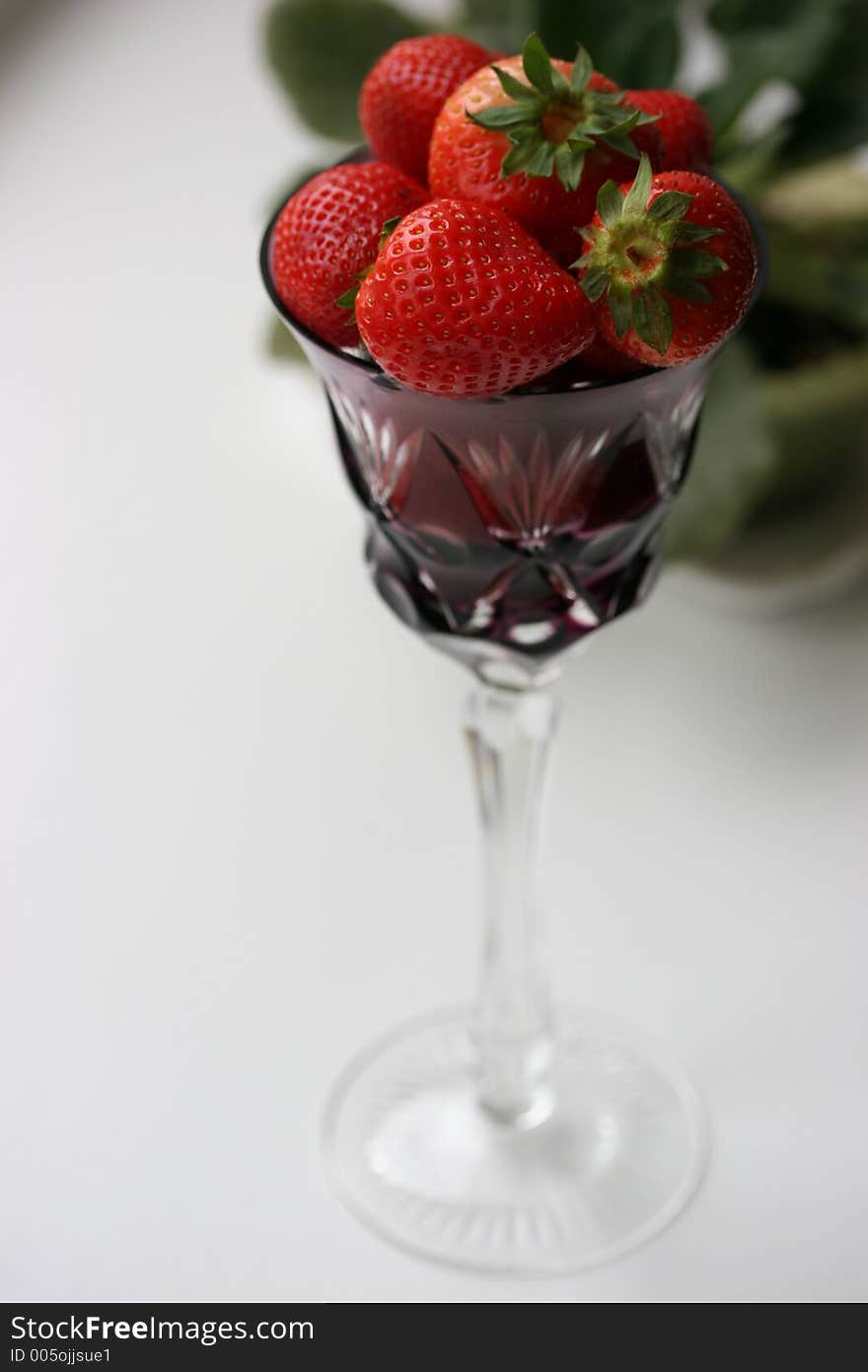 Strawberry in a glass. Strawberry in a glass