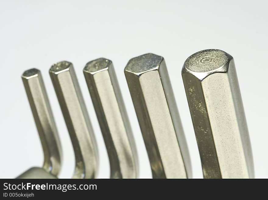 Head of a hexagon wrench key. Head of a hexagon wrench key