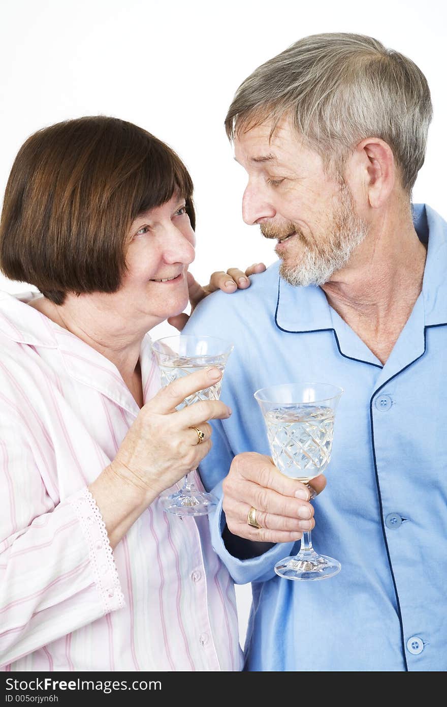 Senior couple 12, drinking champagne