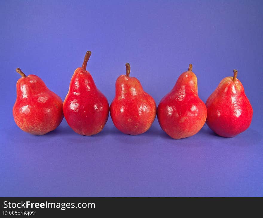 Red European organic pears. Red European organic pears