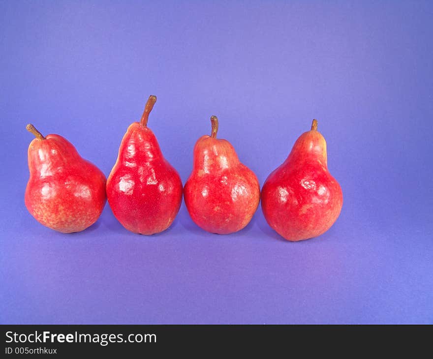 Red European organic pears (with open space). Red European organic pears (with open space)