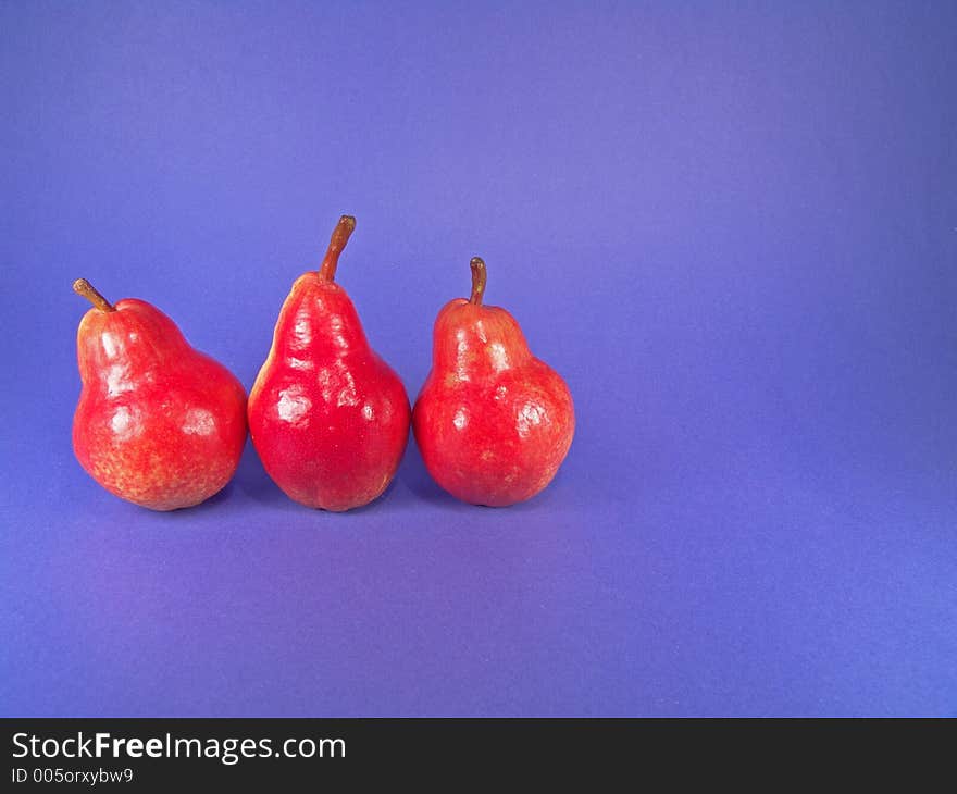 Red European organic pears (with open space). Red European organic pears (with open space)