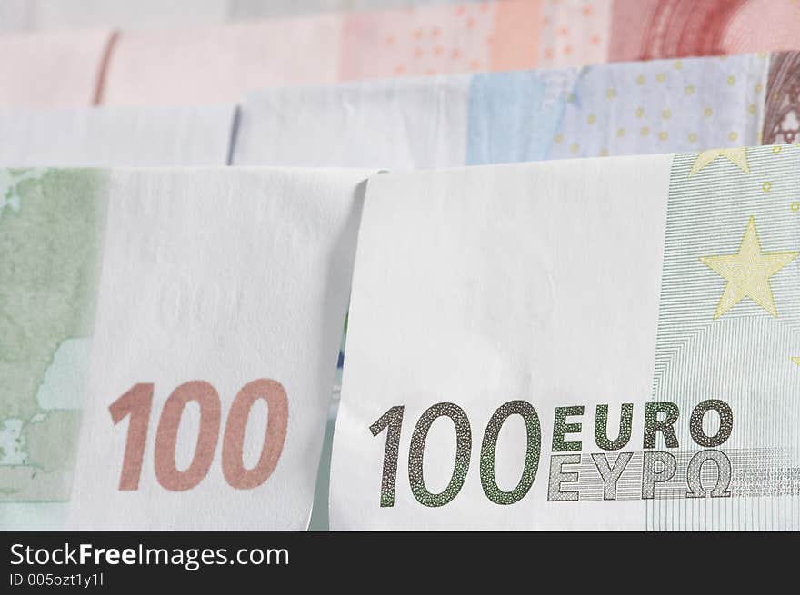 Folded papermoney on white background. Folded papermoney on white background