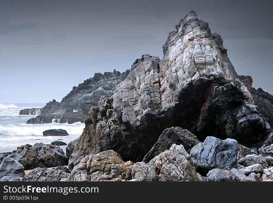 Rocky coast in west Portugal. Rocky coast in west Portugal