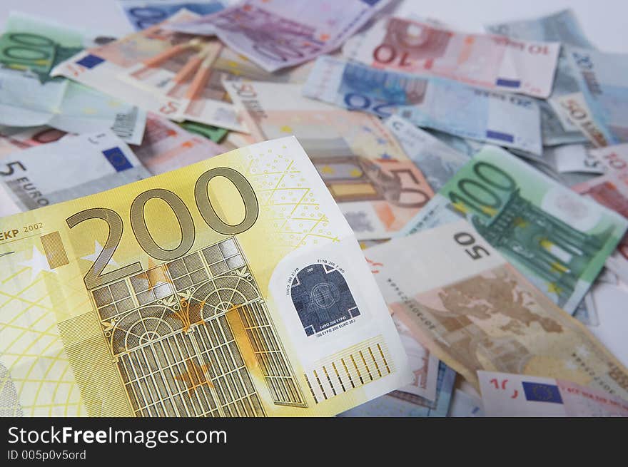 Mixture of european papermoney