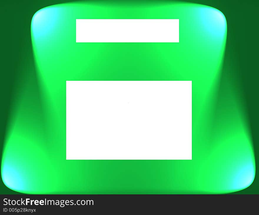 A green background with blue spotlights highlighting an area for your text header and notice. A green background with blue spotlights highlighting an area for your text header and notice.