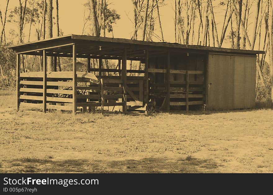 Old barn sepia tone